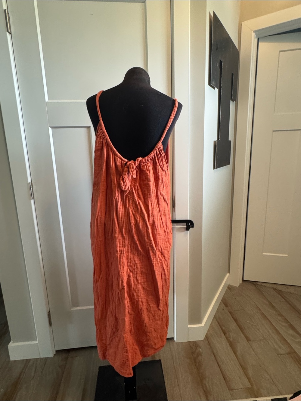 Kona Sol Burnt Orange Gauze Tank Dress